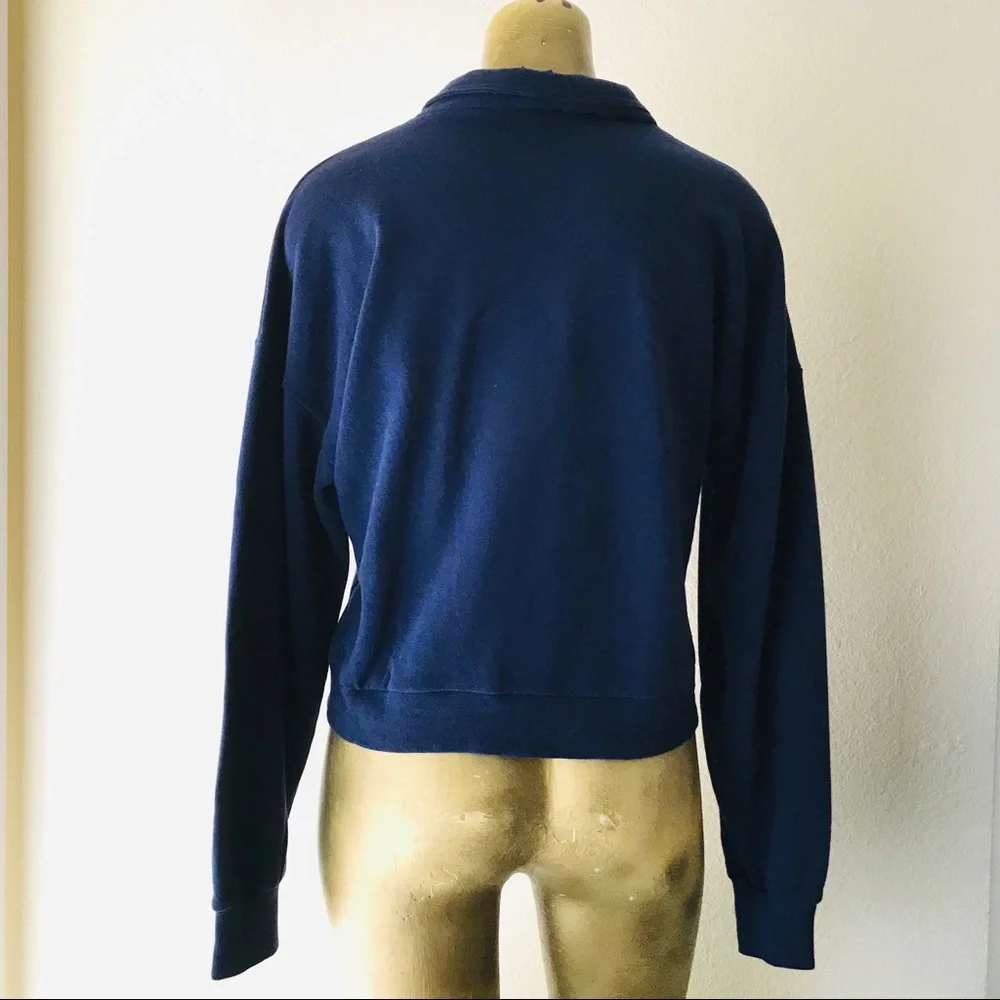 NWOT Wild Fable LAGUNA Collared Cropped SWEATSHIRT M - Picture 6 of 9